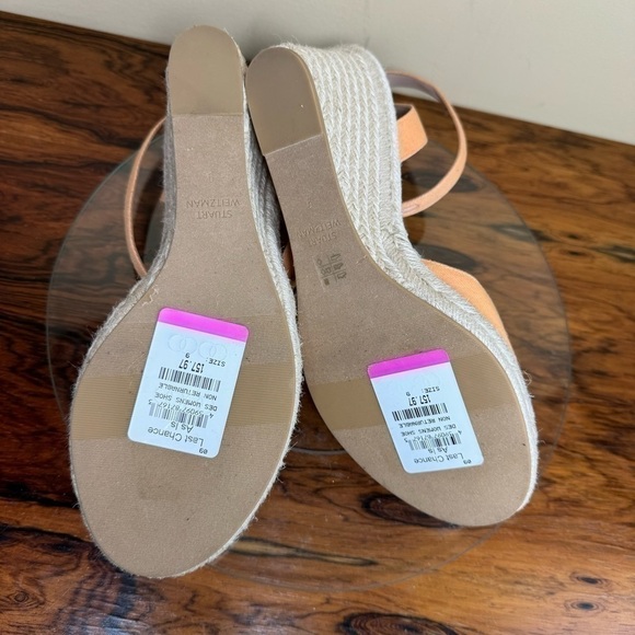 STUART WEITZMAN Mykonos canvas wedge espadrilles - orange mango - size 9 - Picture 15 of 15